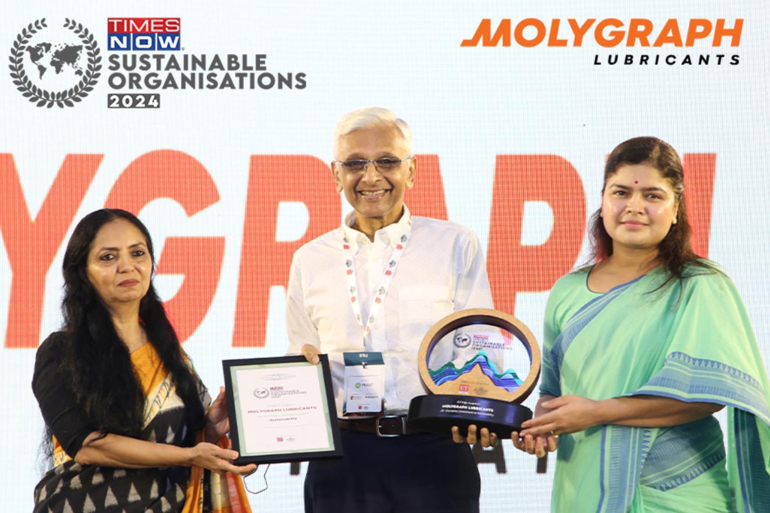Molygraph Lubricants Wins Prestigious ‘TIMES NOW Sustainable Organization’ Award 2024